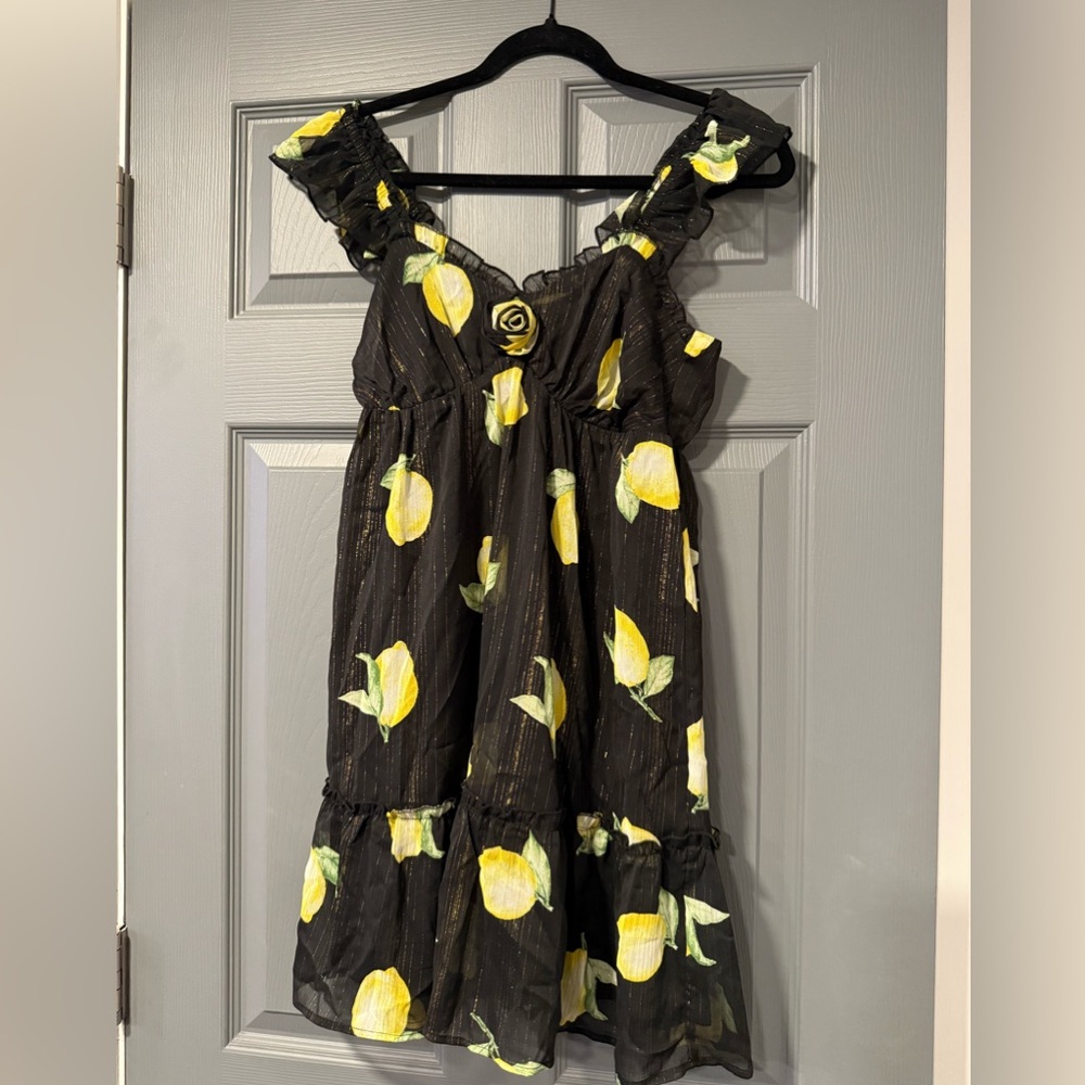 Mimi Chica Women’s Summer Lemon Dress – Size Medium 🍋